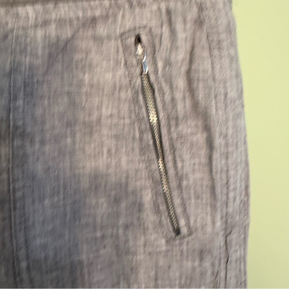 Athleta women Heather Gray Joggers linen elastic stretch waist size 4 - Picture 3 of 8